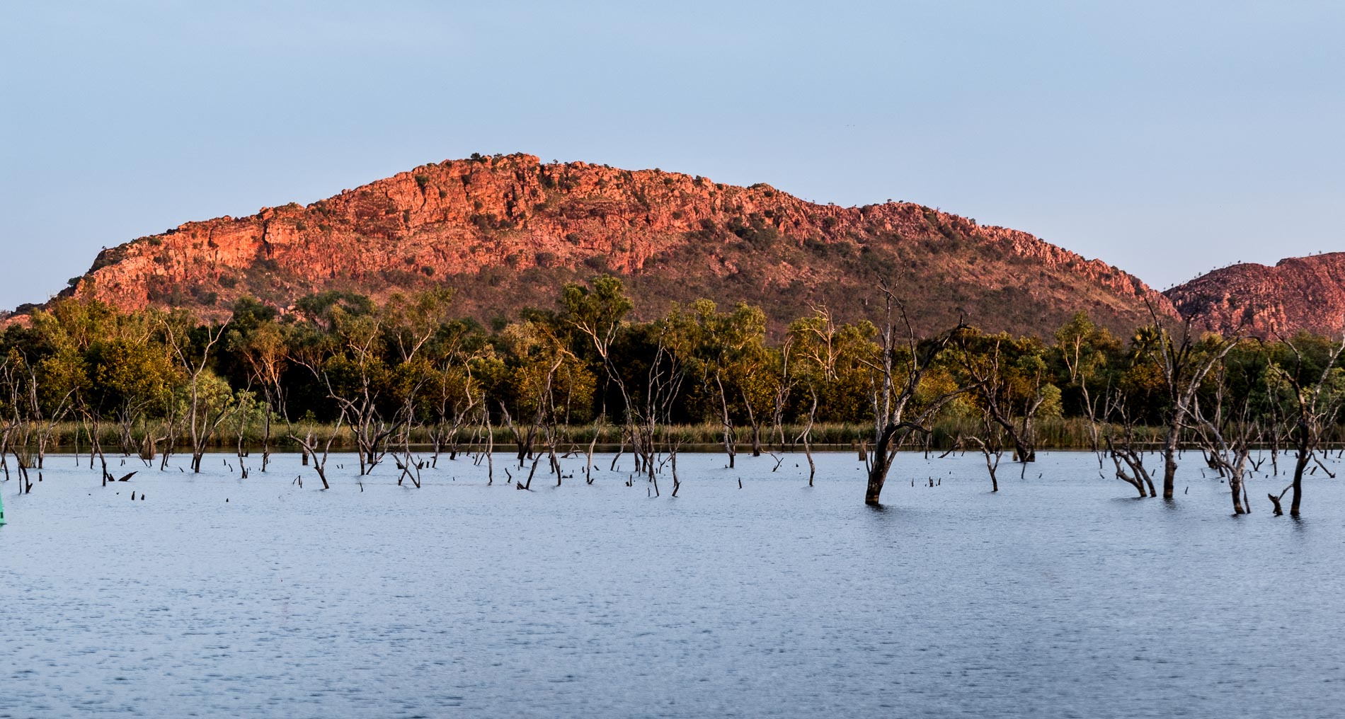 Vista from the New Deluxe Waterfront Cabins at Kimberleyland Holiday Park Kununurra