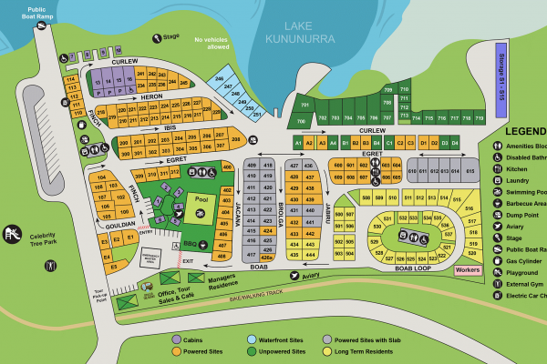 Map Kimberleyland Waterfront Holiday Park